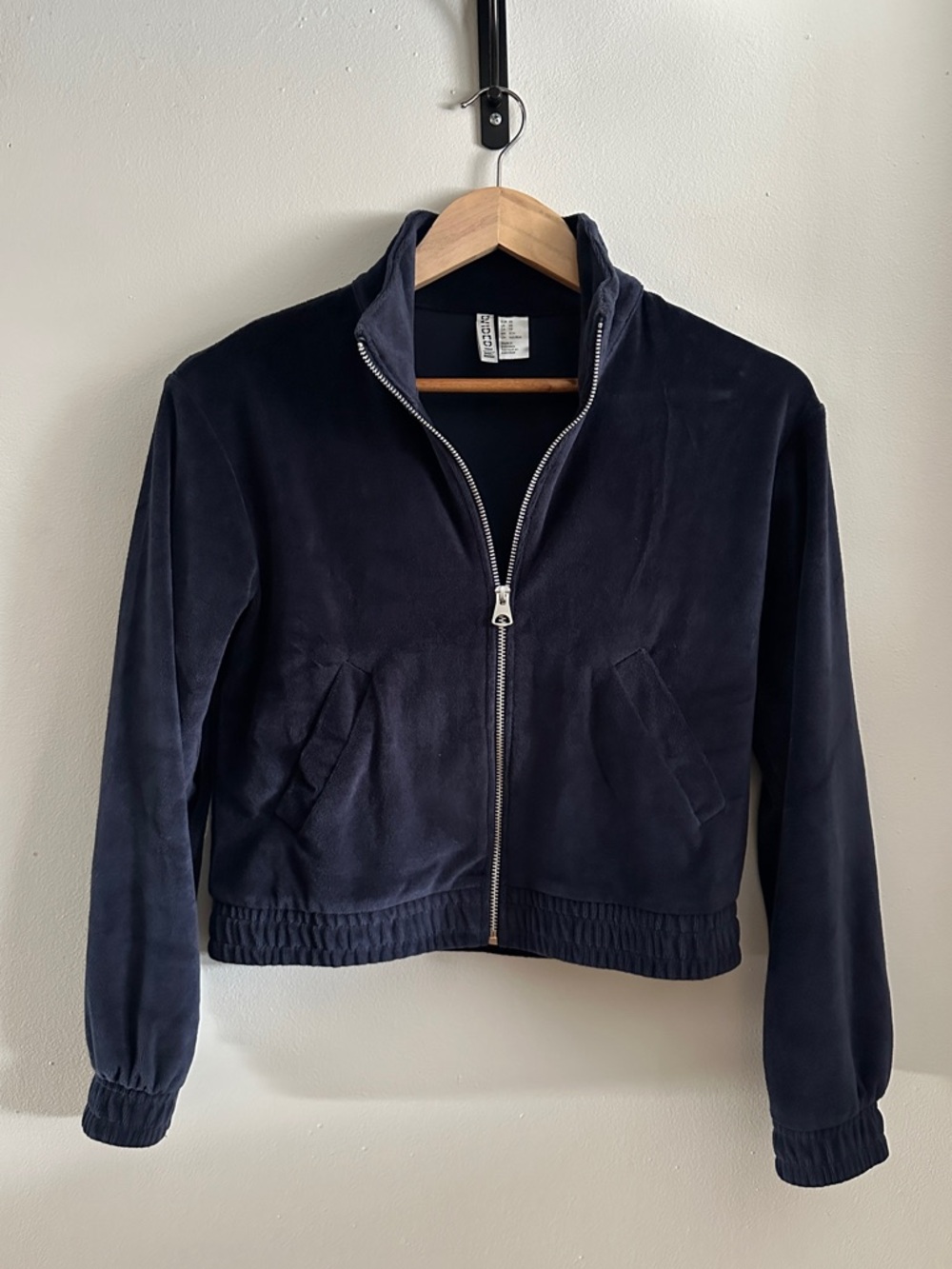 H&M velour jacket with zipper
